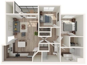2 Bedroom (Interior) B304 floor plan